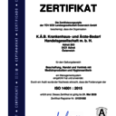 Zertifikat ISO 14001 K.Ä.B