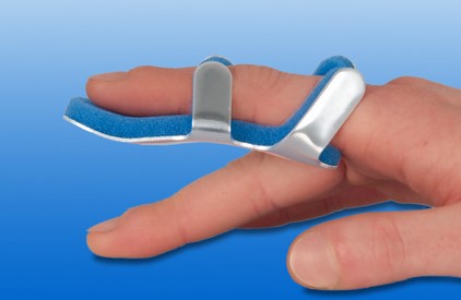 Frog Splint - Nobarigid offen, Frosch Schiene, Fingerschiene, gepolsterte Aluminiumschiene
