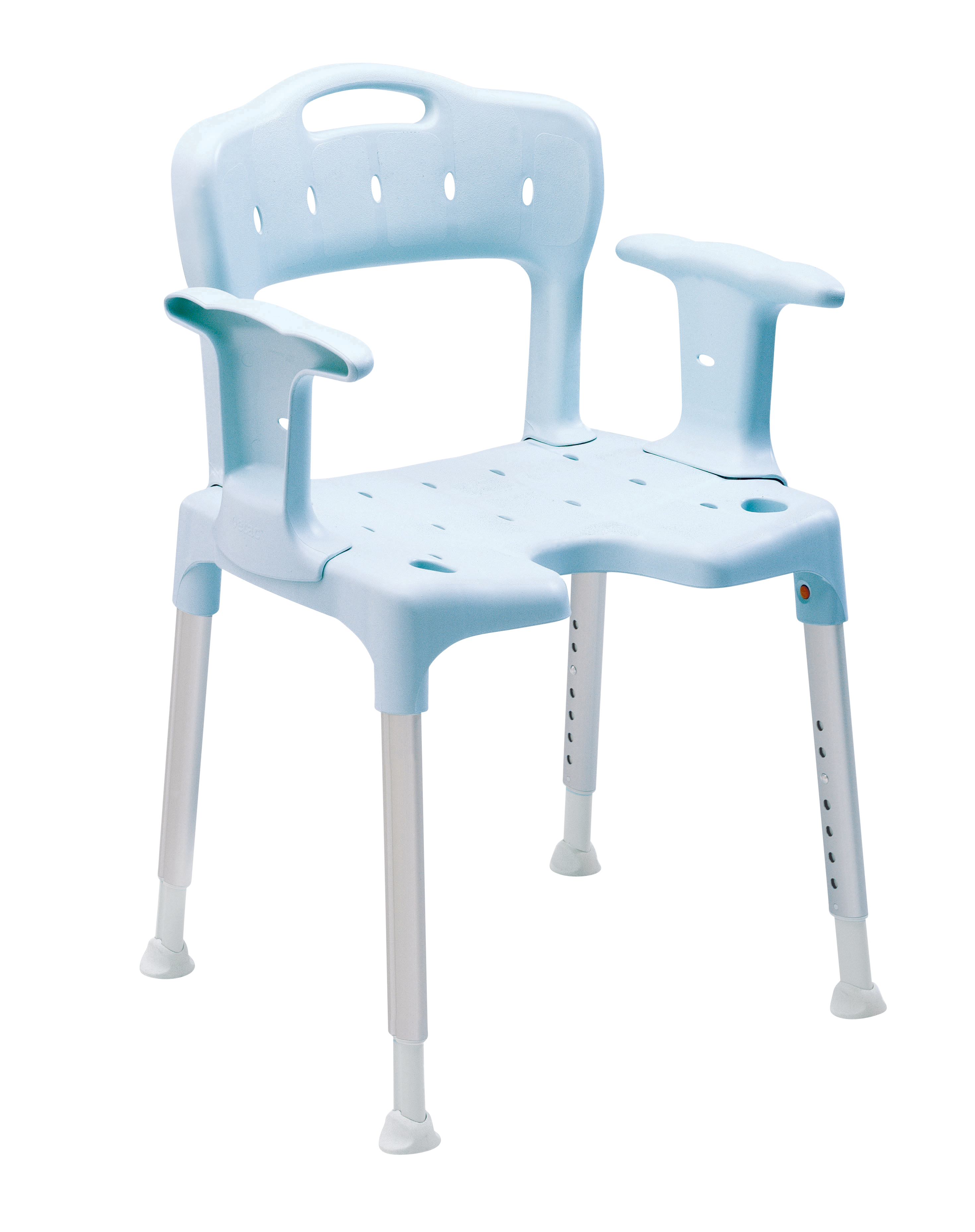 Swift Duschstuhl mit Arm- und Rückenlehne, Duschsitz, Duschhocker, Pflegestuhl für die Dusche