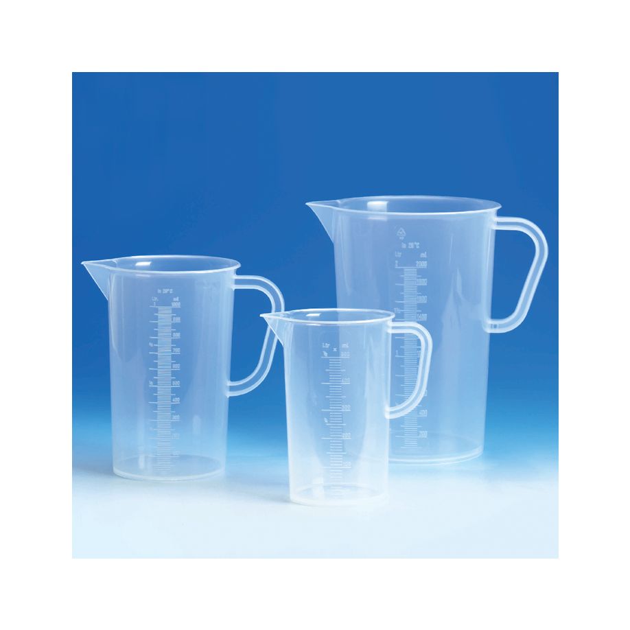 Sammelgefäß, PP, mit Deckel, PC, erhabene Skala, 2000 ml, Urinsammelgefäß