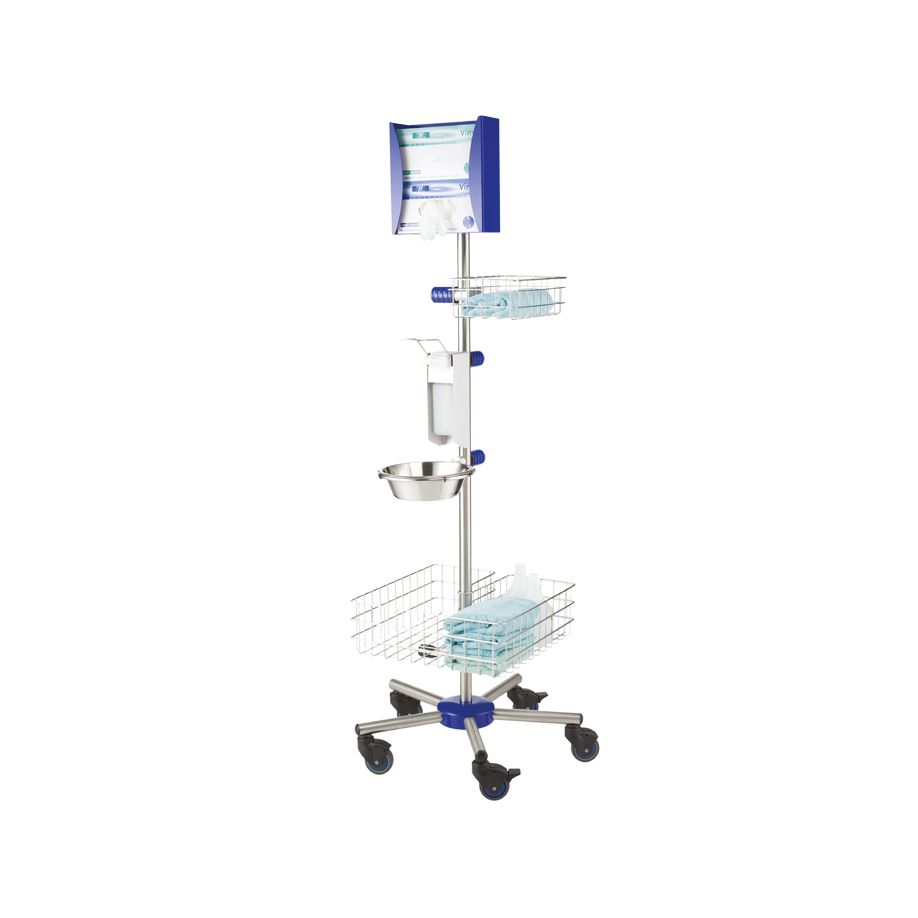 KLES02512PB:MOBILES HYGIENECENTER, Transportable Station für Hygieneprodukte, Hygienestation, mobiler Hygienewag