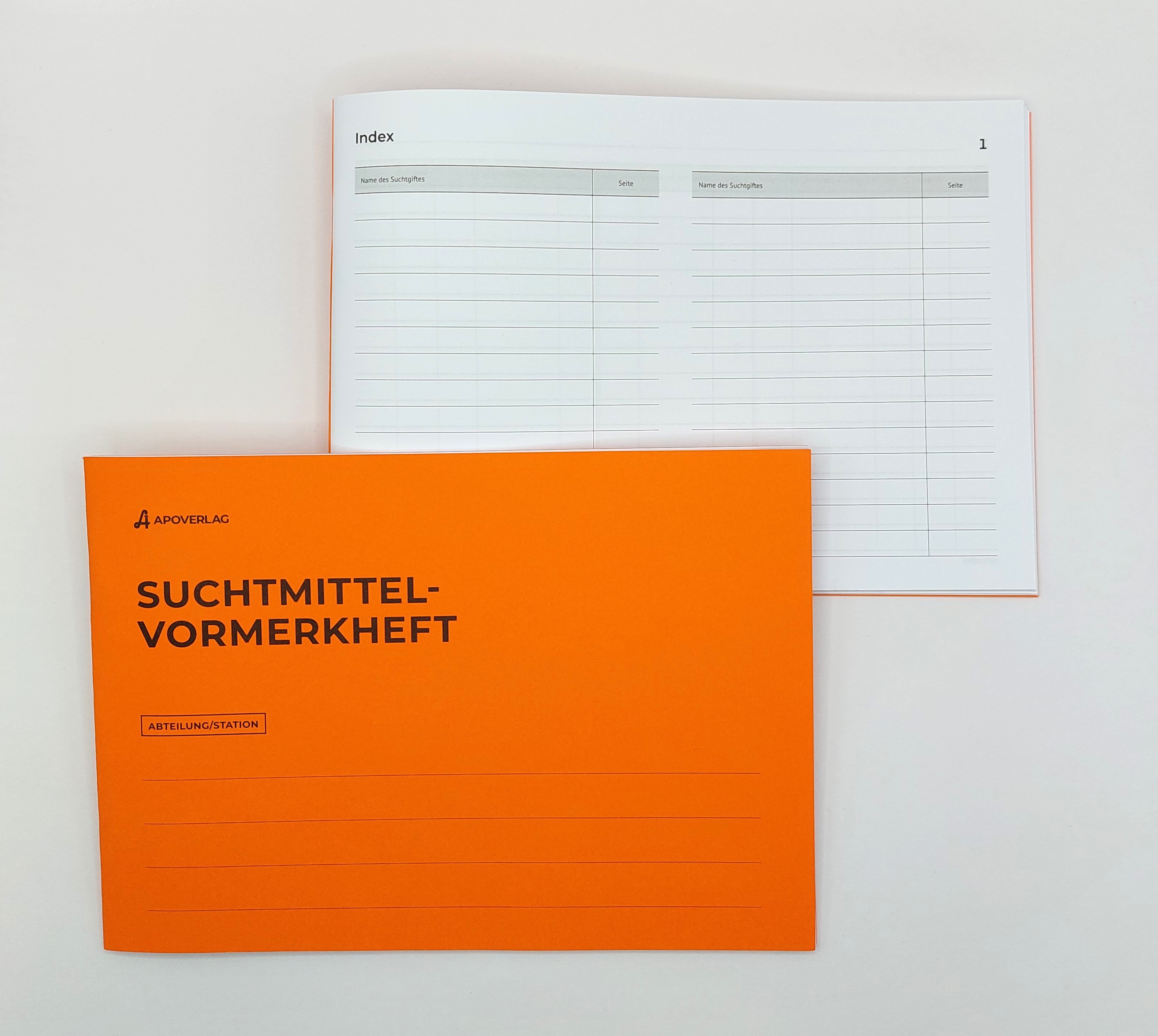 Suchtmittelvormerkheft, Abgabeprotokoll für Suchtmittel, Notizheft für Suchtmittel