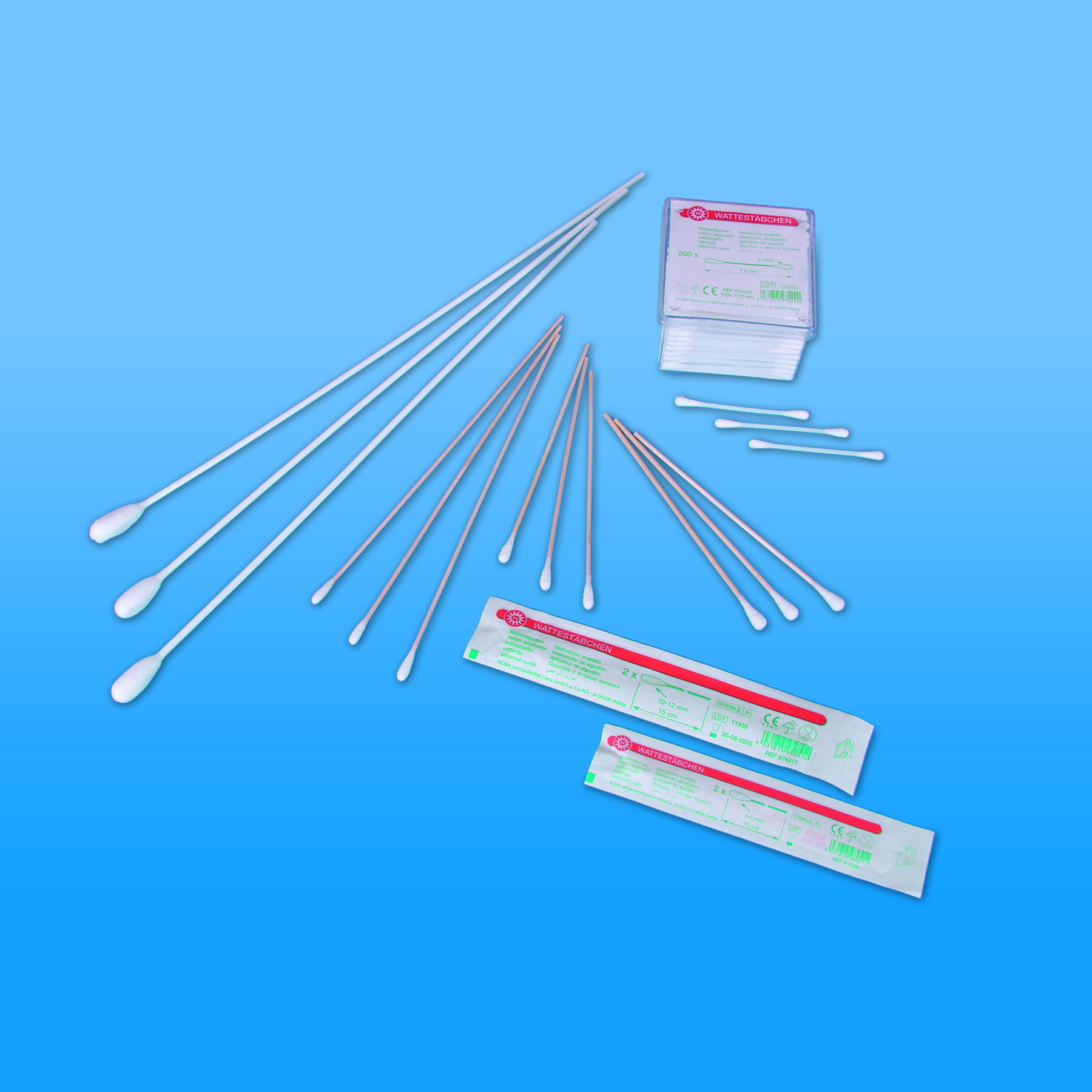 974117:Wattestäbchen, Holzträger, Watteträger, Reinigungsstächen