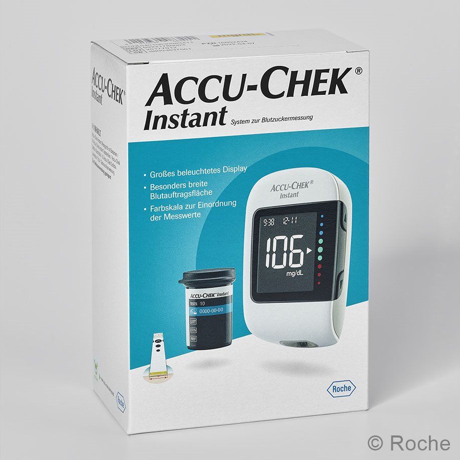 Accu-Chek Instant Set mg/dl Blutzuckermessgerät, Glukosemessgerät, Blutzuckertester