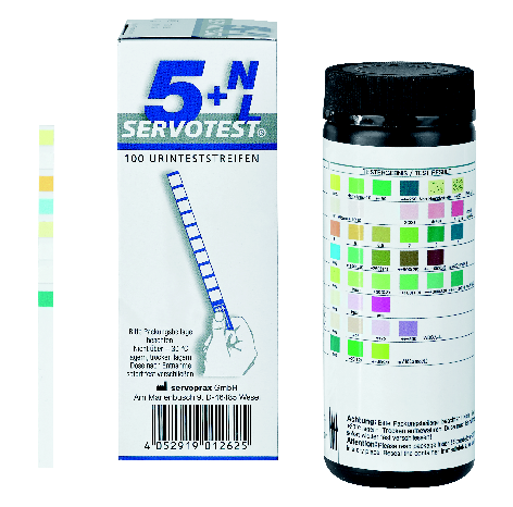 SERVOTEST 5 + N/L Urinteststreifen, Urin-Diagnosestreifen