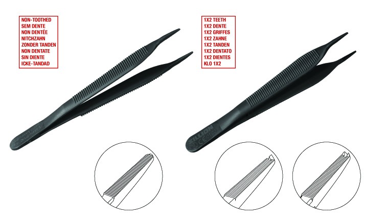 4891504:Einmalpinzette Adson steril  anatomisch, Pinzette, Einwegpinzette