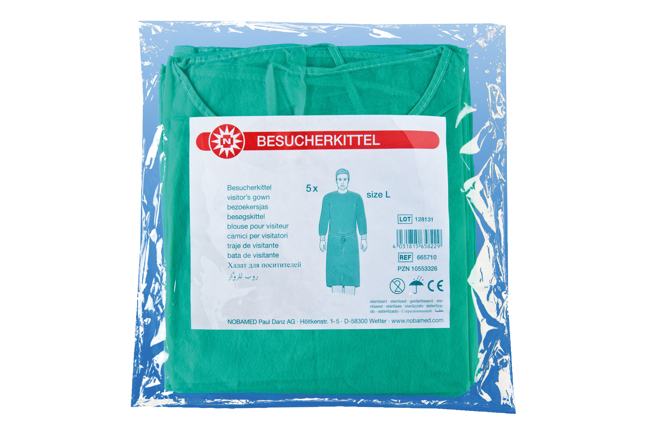 Besucherkittel grün - 5er-Pack