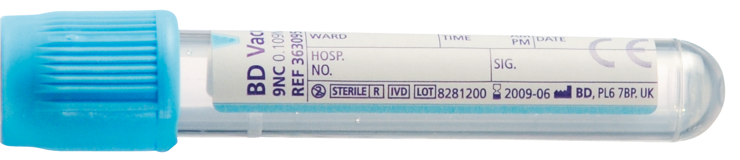 363079:BD VACUTAINER® Citratröhrchen, Gerinnungsröhrchen, Blutentnahmeröhrchen