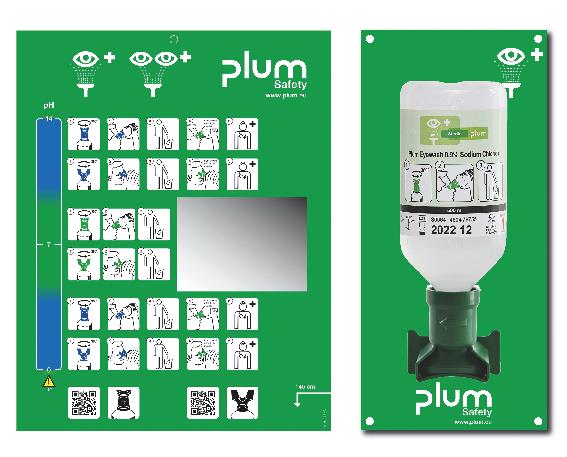 Augenspülstation mit Flasche, Augenduscheinheit, Augenspülvorrichtung