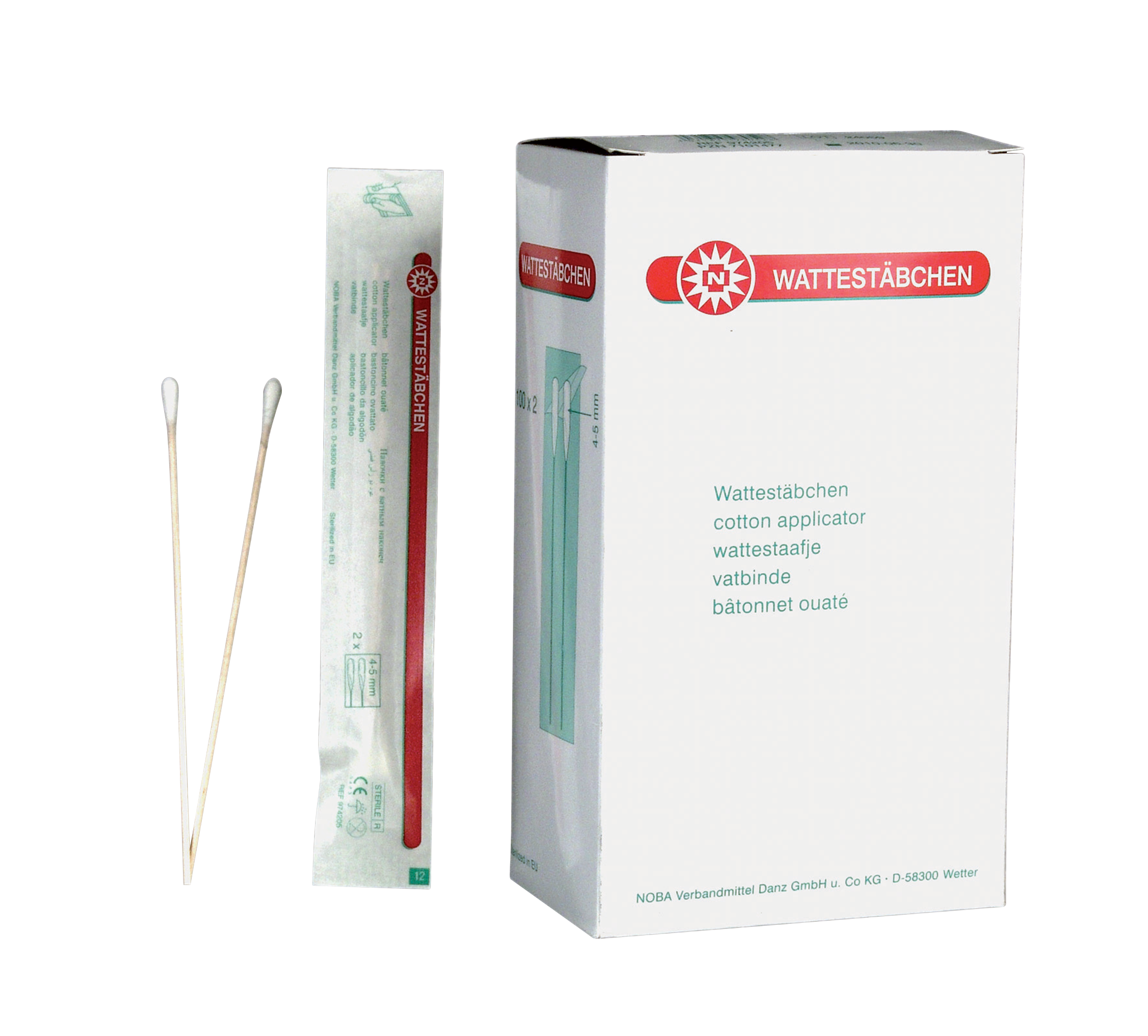 Wattestäbchen, steril, Wunddesinfektion, Wattekopf