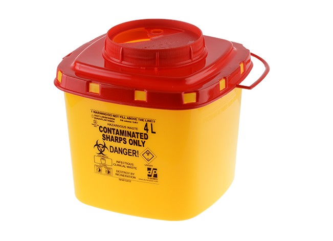Kanülenabwurfbehälter, Sicherheitsbehälter, Sicherheitsbox für Kanülen, Sharp Guard Container