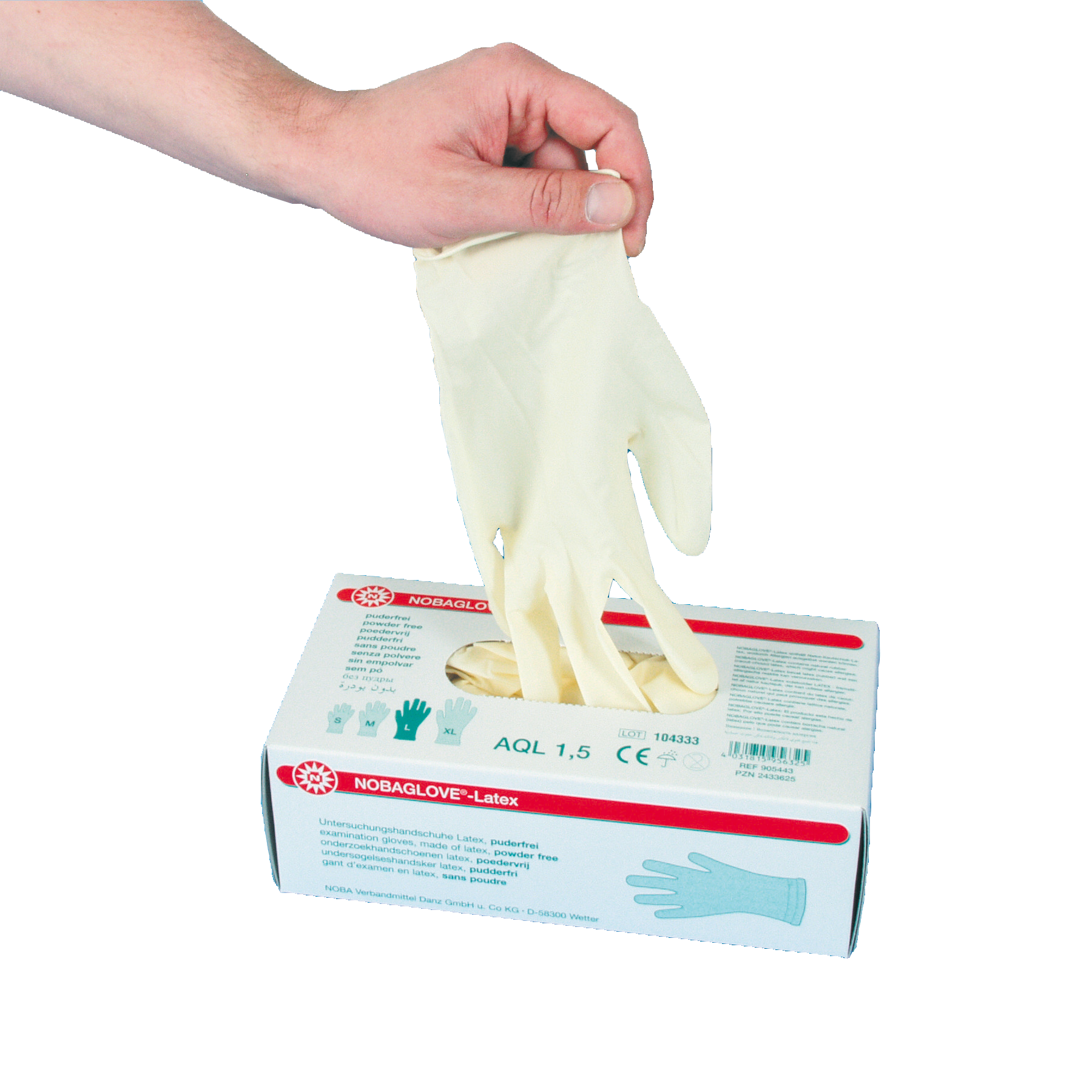 NOBAGLOVE® Untersuchungshandschuhe Latex, Schutzhandschuh, Hygienehandschuh, Latexhandschuh