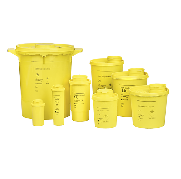 Kanülenabwurfbehälter, Sicherheitsbehälter, Sicherheitsbox für Kanülen, Kanülensammler