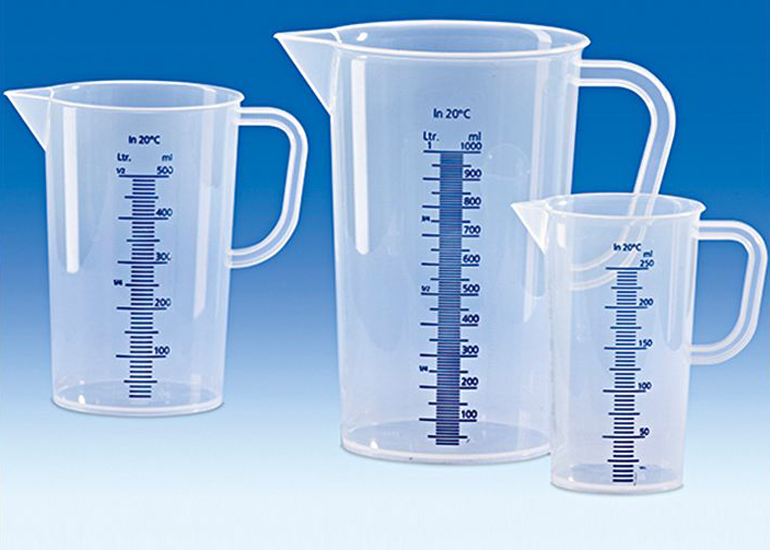 Messbecher PP - erhabene blaue Skala, 250 ml