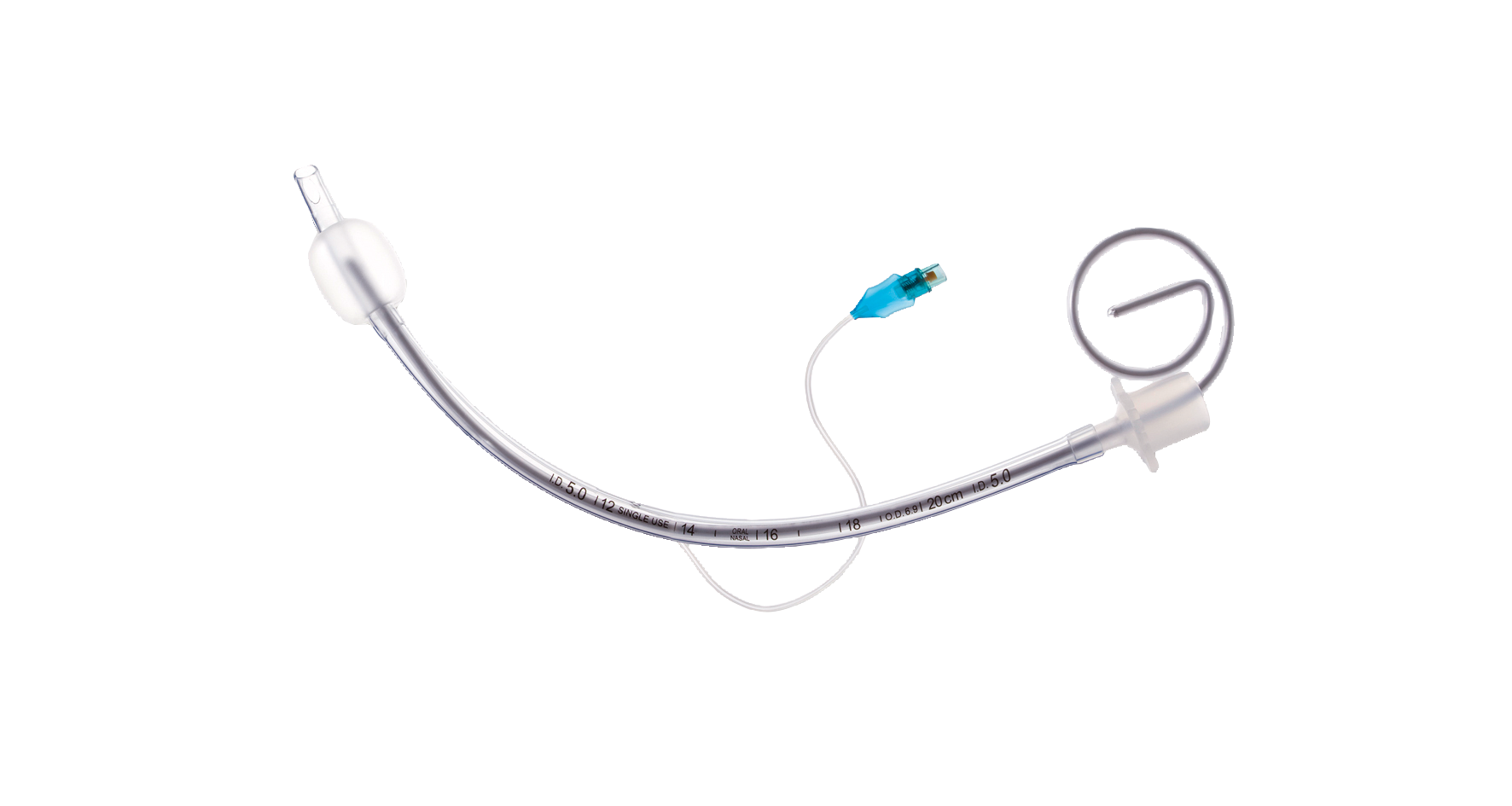 A845090:Einmal-Trachealtuben mit vormontiertem Einführungsmandrin - Charriére 32, Innen Ø 8,0 mm