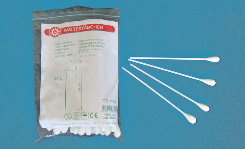 Wattestäbchen, Kunststoffträger