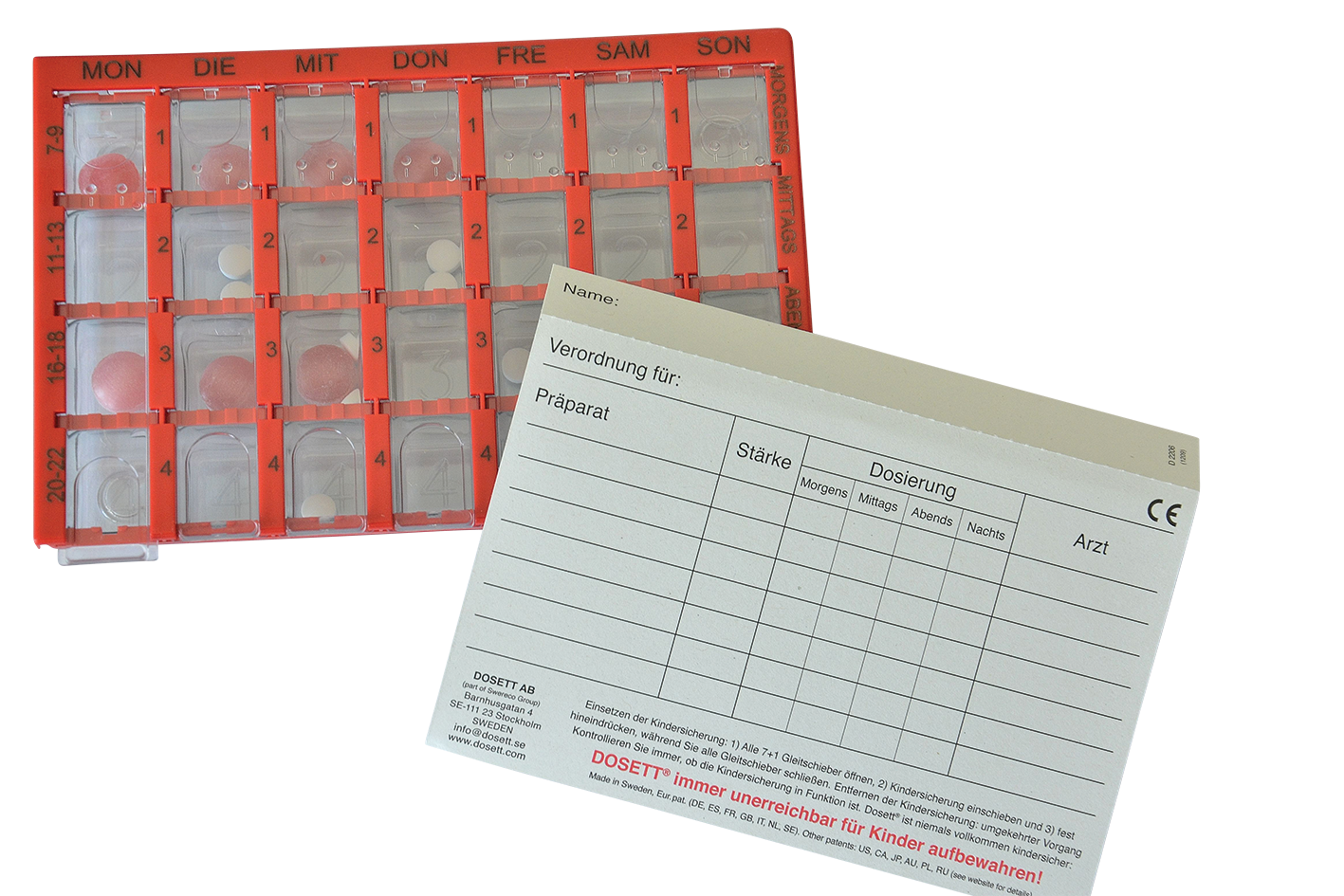 3010:Wochen-Arzneikassette - Dosett, Medikamentenaufbewahrung, Medikamententeiler