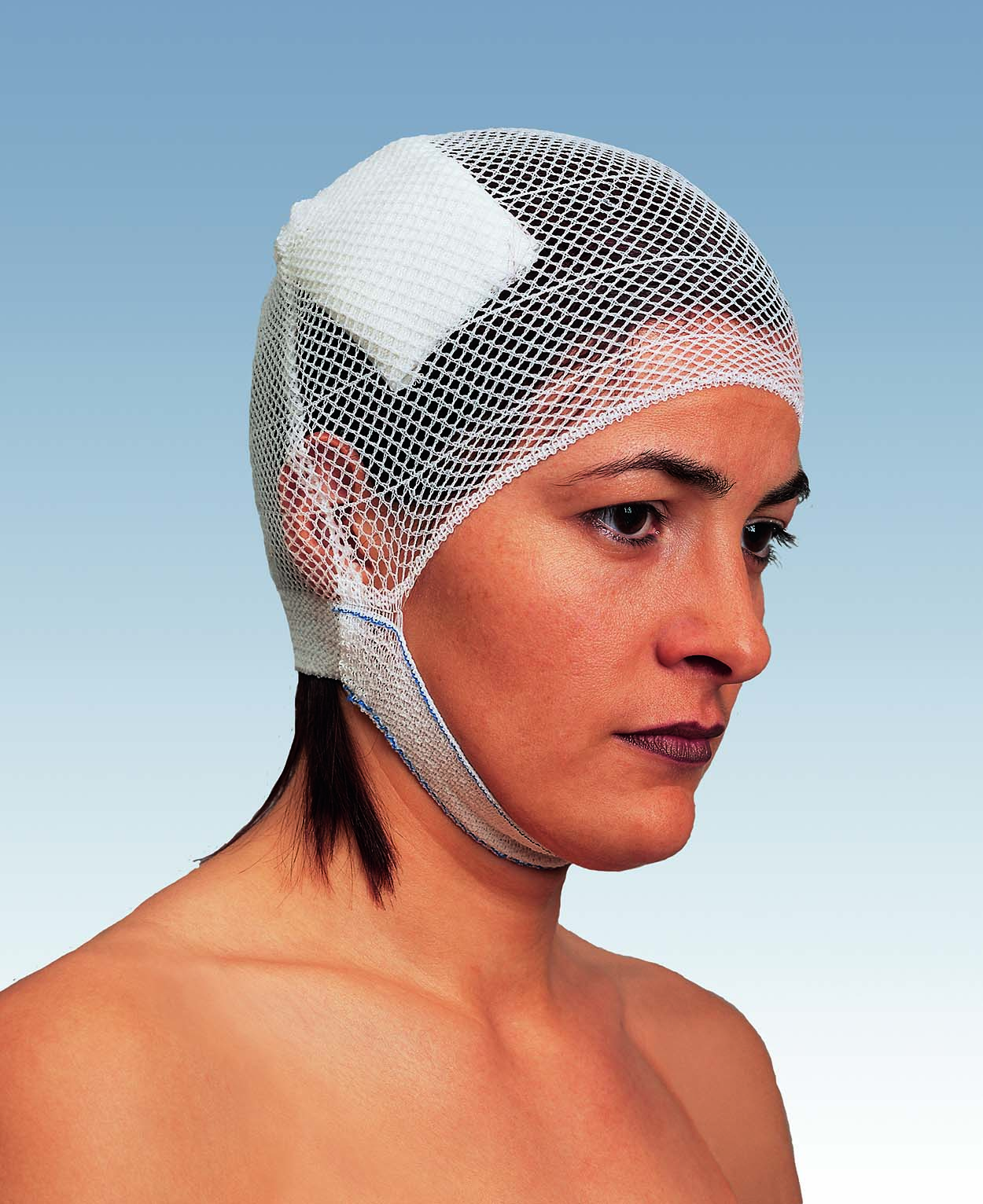 Kopfverband, Verband, Netzverband, Schnellverband, Schlauchverband