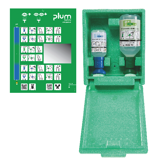 Augenspülstation mit zwei Flaschen, Augenduscheinheit, Augenspülvorrichtung