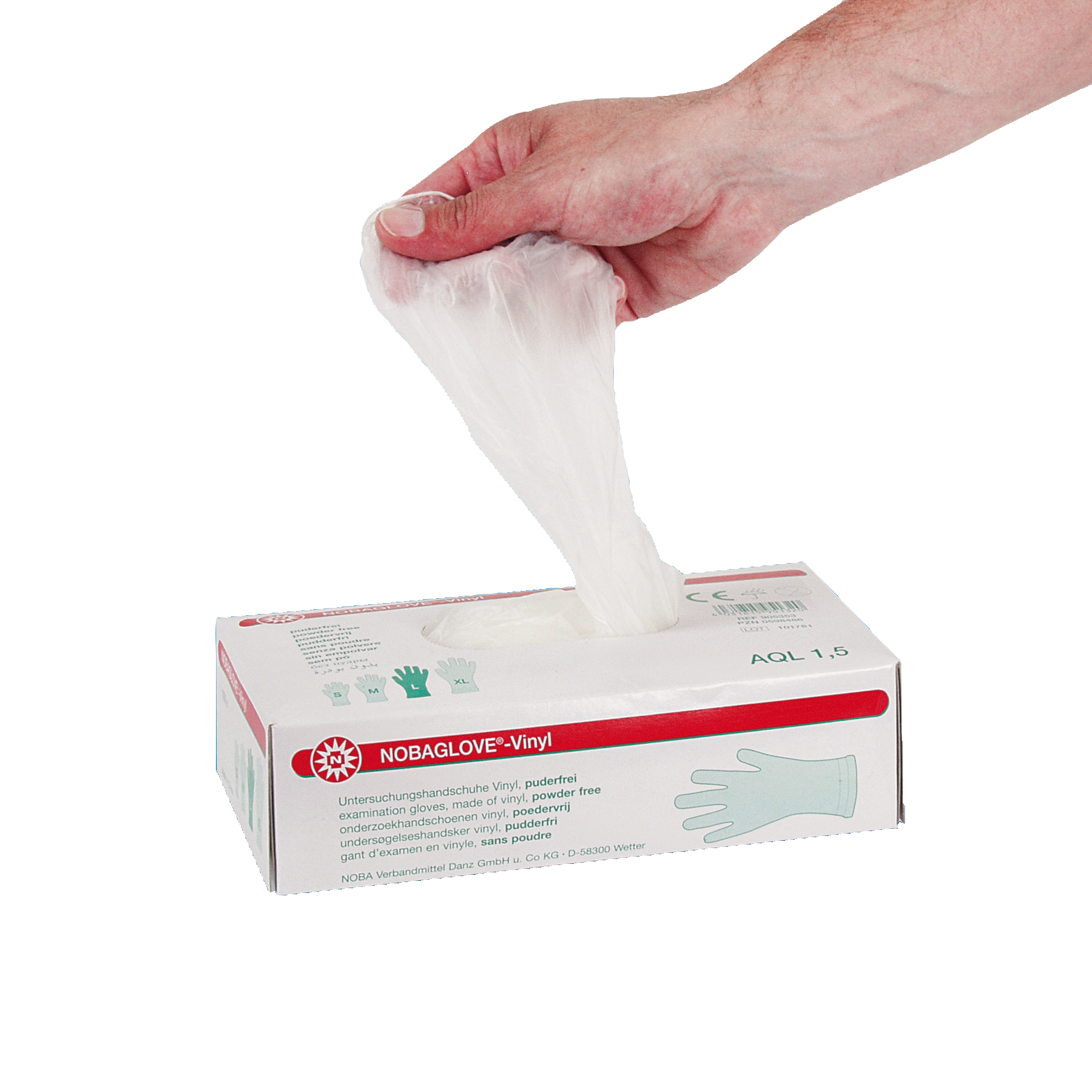 NOBAGLOVE® Untersuchungshandschuhe Vinyl, Hygienehandschuh, Schutzhandschuh