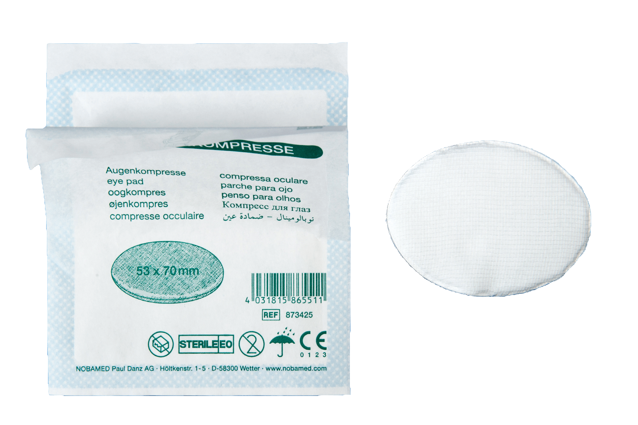 Augenkompresse steril, Okklusionsauflage