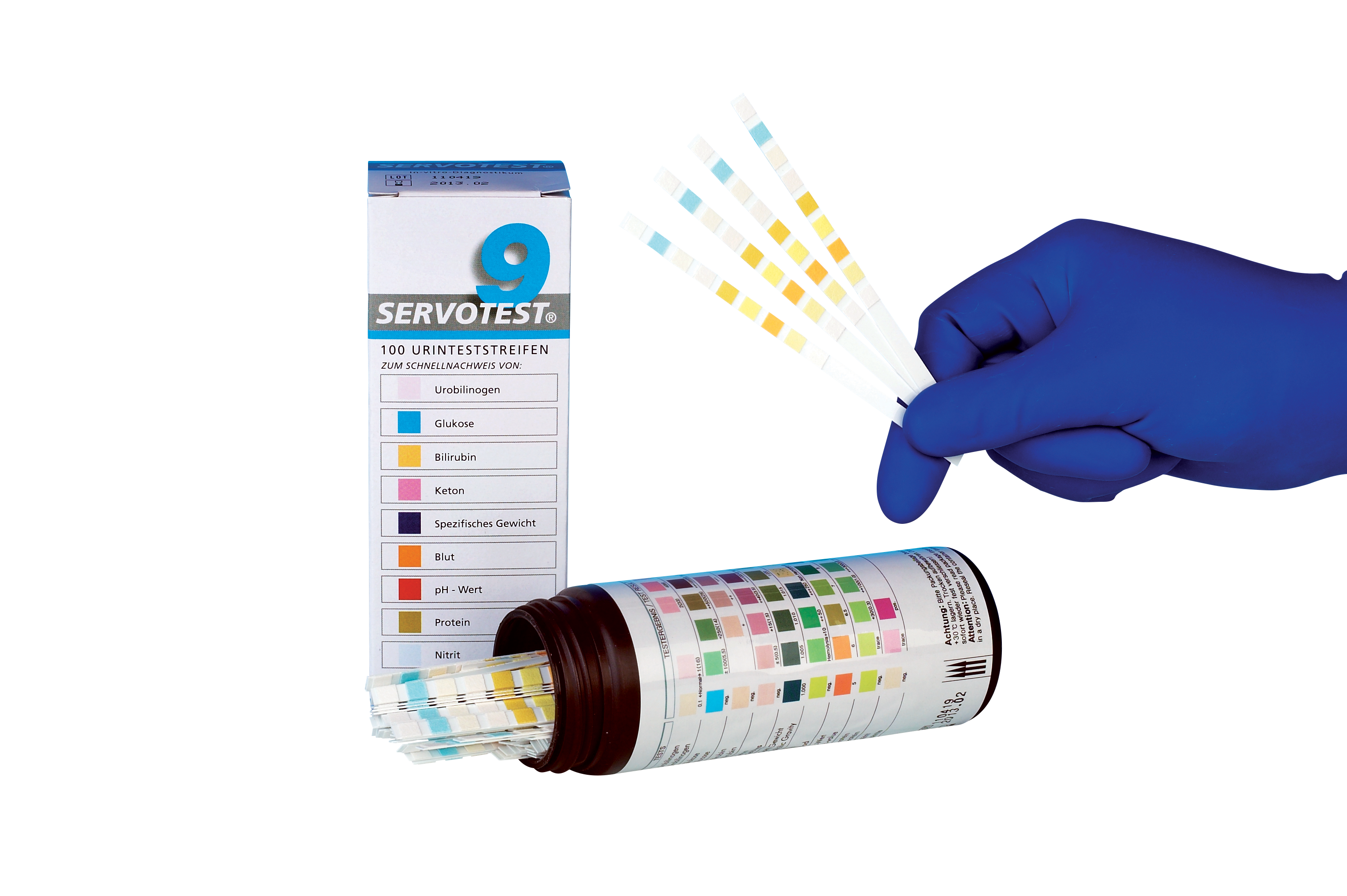 SERVOTEST® 9 Urinteststreifen, Harnuntersuchungsstreifen