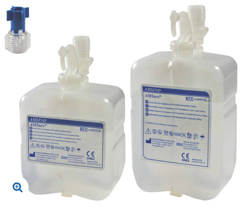 Sterilwasser, destilliertes Wasser, Respiflo, Inhalationstherapie, Beatmung