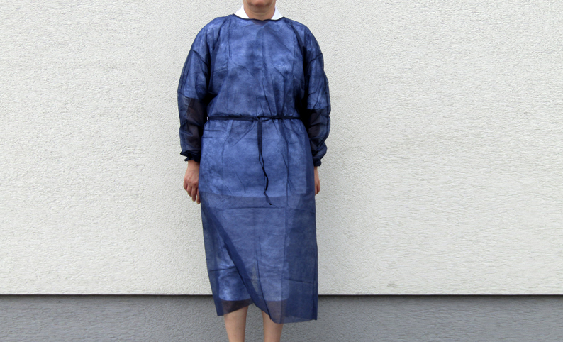 665015:Besucherkittel blau, Hygienekittel, Vlieskittel, Kittel