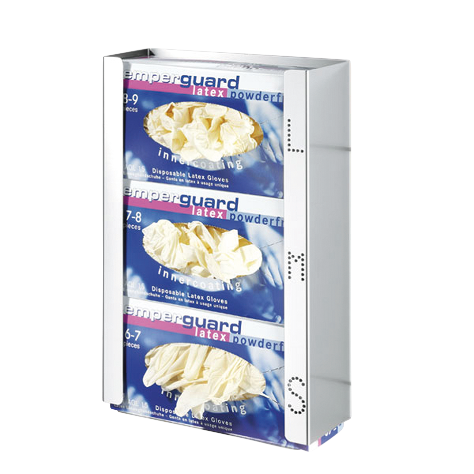 MEG136605:Handschuhbox-Halterung Trio, aus Edelstahl, Handschuhspender