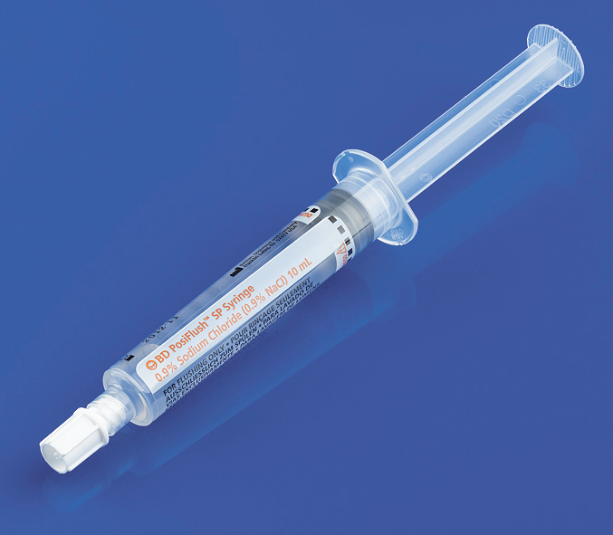 306573:BD POSIFLUSHTM Spülsystem, Spritze, gefüllt, Saline, Einmalspritze