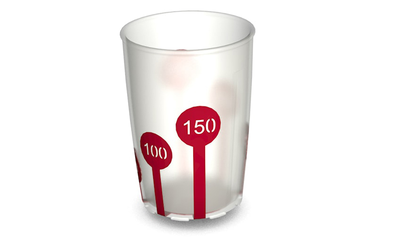 Becher mit Antirutsch-Skala 220 ml