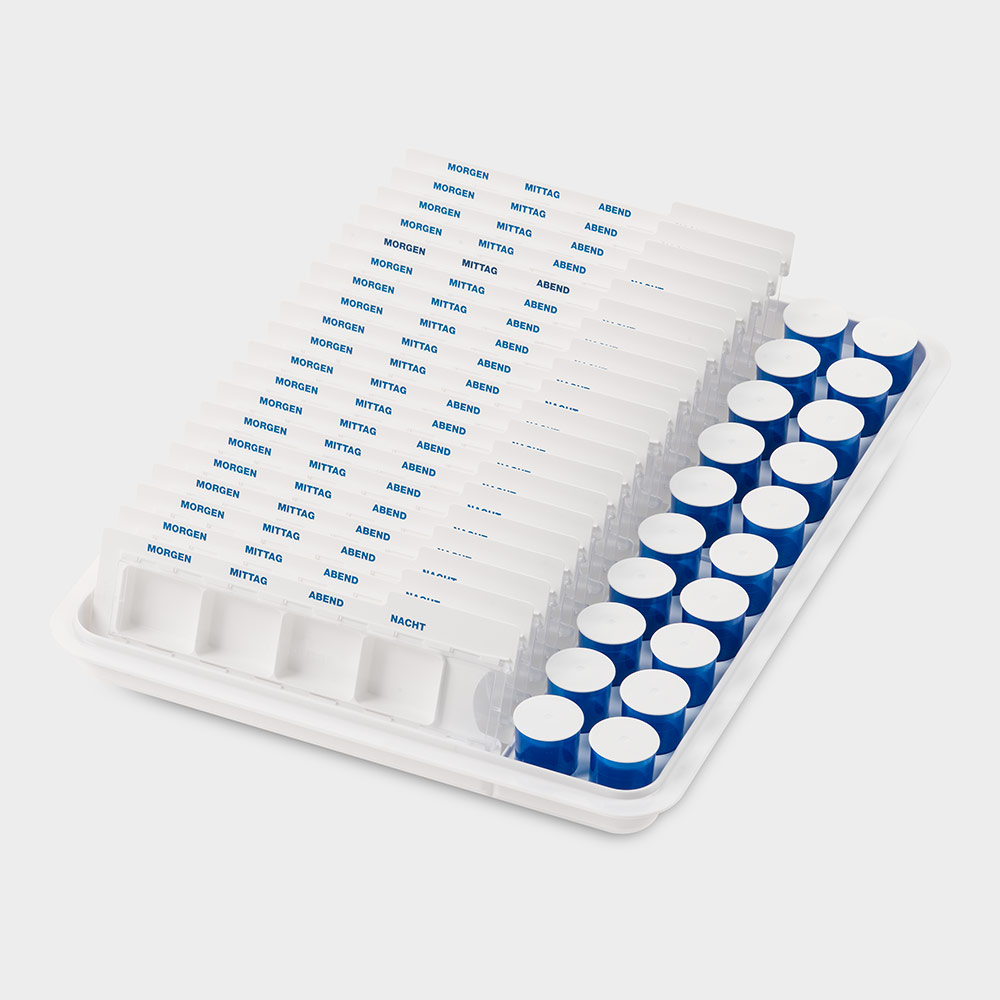 829929:Mevipas Dispenser-/ Becher- Tablett, Medikamentenverteiltablett, Verteiltablett