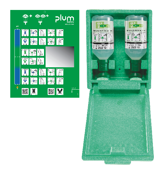 Augenspülstation mit zwei Flaschen, Augenduscheinheit, Augenspülvorrichtung