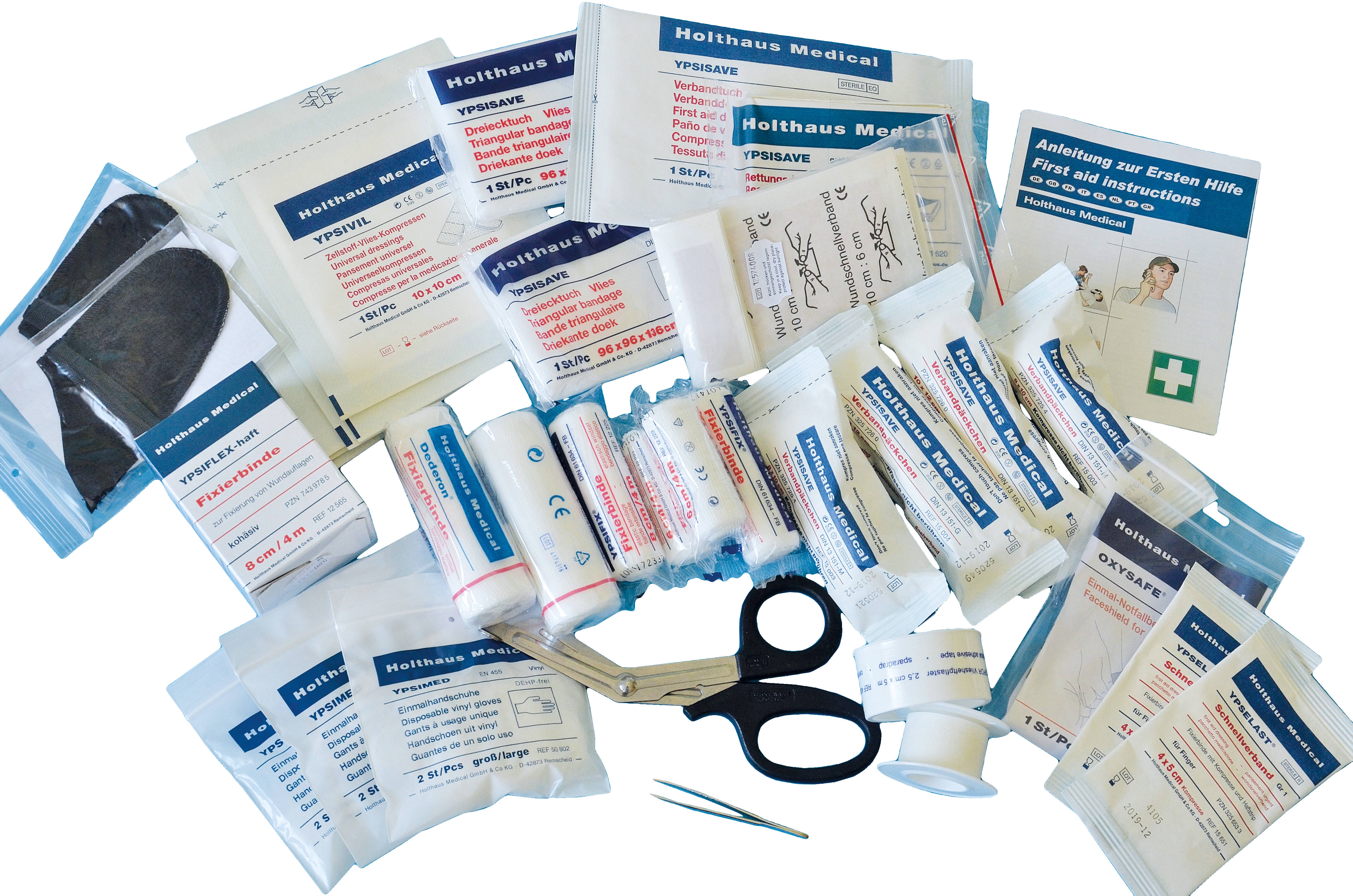 9329:Erste-Hilfe-Koffer, 

Sanitätskasten gefüllt oder leer und Nachfüllpackung, Verbandkasten