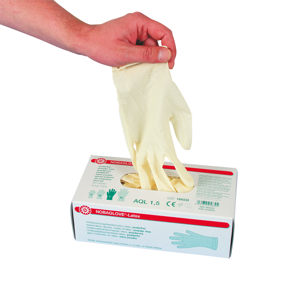 905450:NOBAGLOVE® Untersuchungshandschuhe Latex, Schutzhandschuh, Hygienehandschuh, Latexhandschuh